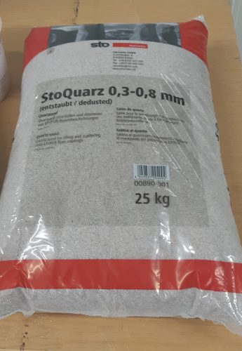 StoQuarz, кварцов пясък, зърноментрия 0,3-0,8 мм, 25 кг